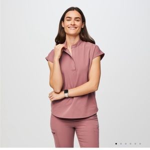 FIGS Scrubs Set Womens L Pink Yola High Waist Pants Rafaela Sleeveless Top